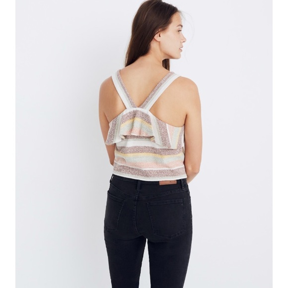 MADEWELL Texture & Thread Ruffle Tie-Front Tank - Picture 3 of 8